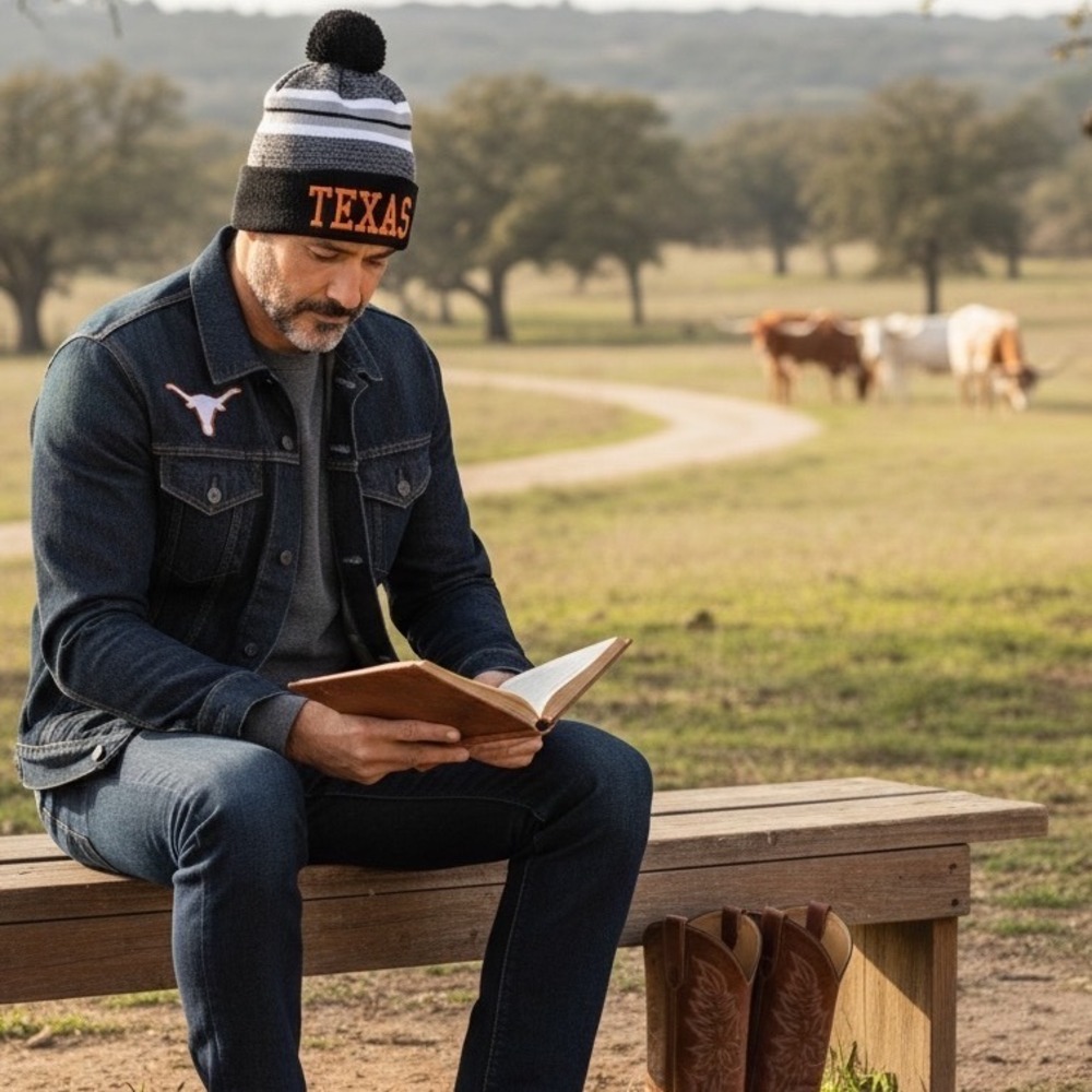 University of Texas Longhorns Black and Gray Knit Beanie.